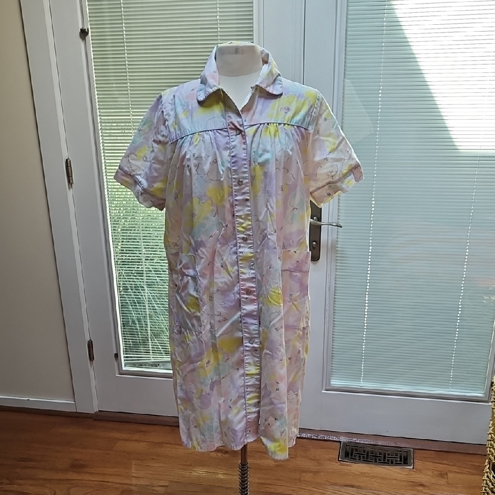 Pastel Button-Up Dress Vintage MooMoo